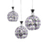 LEDTM® BOUQUET 01249 Μοντέρνο Κρεμαστό Φωτιστικό Οροφής με Ντουί 3 x E27 AC 220-240V IP20 - Ασημί & Μωβ - Μ66 x Π18 x Υ24cm - Image 7