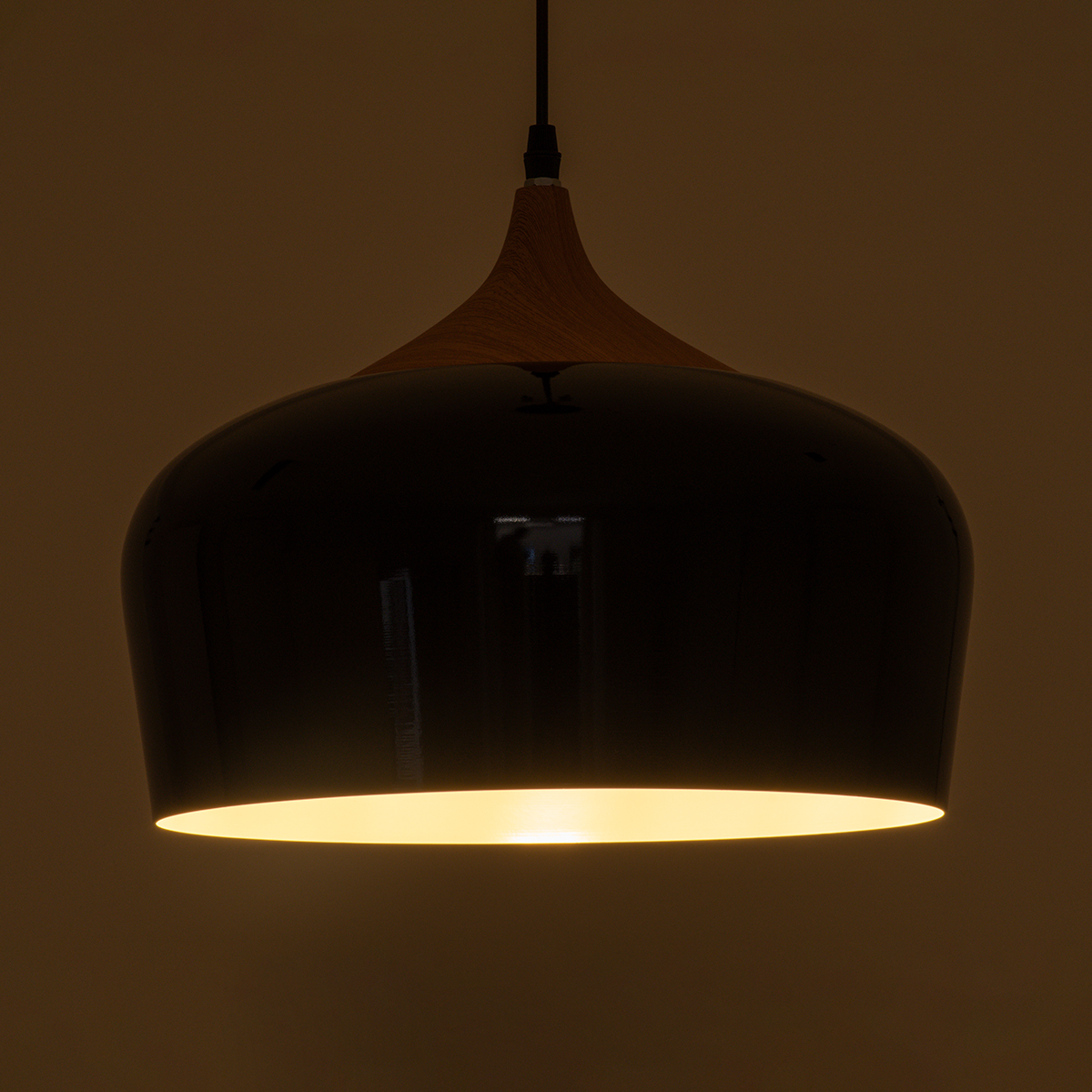 LEDTM® VILI 01261 Μοντέρνο Κρεμαστό Φωτιστικό Οροφής με Ντουί 1 x E27 AC 220-240V IP20 - Μαύρο & Μπεζ - Μ35 x Π35 x Υ27cm - Image 3