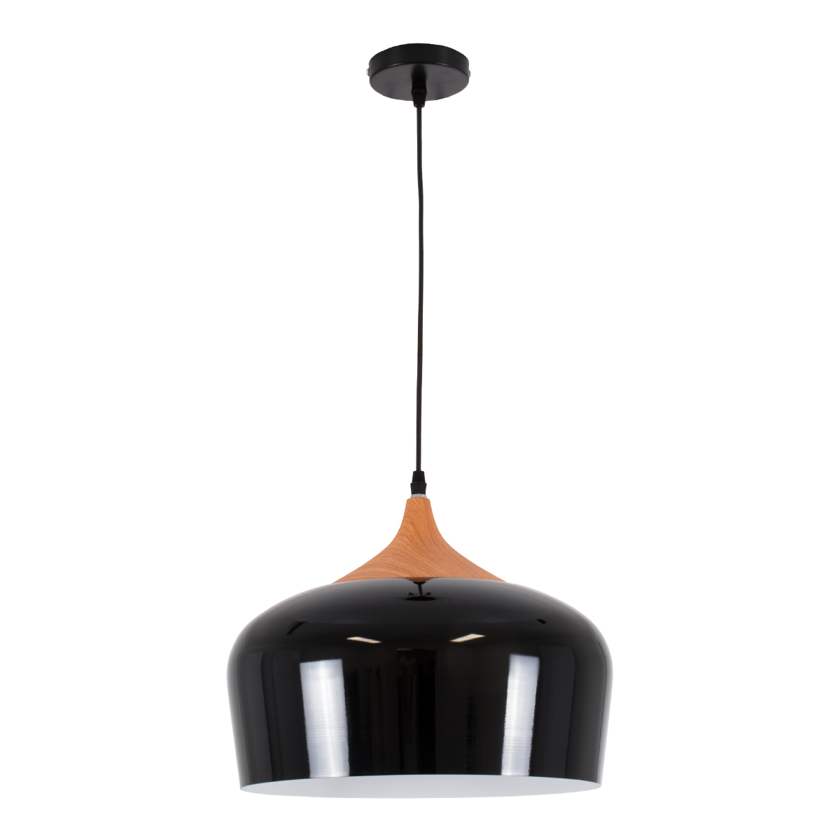 LEDTM® VILI 01261 Μοντέρνο Κρεμαστό Φωτιστικό Οροφής με Ντουί 1 x E27 AC 220-240V IP20 - Μαύρο & Μπεζ - Μ35 x Π35 x Υ27cm - Image 4
