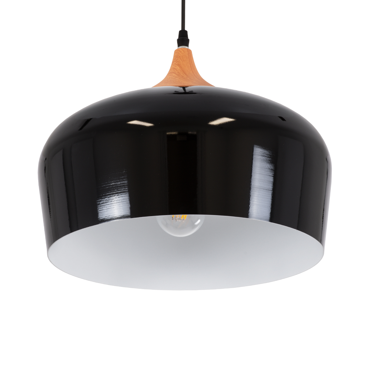 LEDTM® VILI 01261 Μοντέρνο Κρεμαστό Φωτιστικό Οροφής με Ντουί 1 x E27 AC 220-240V IP20 - Μαύρο & Μπεζ - Μ35 x Π35 x Υ27cm - Image 6