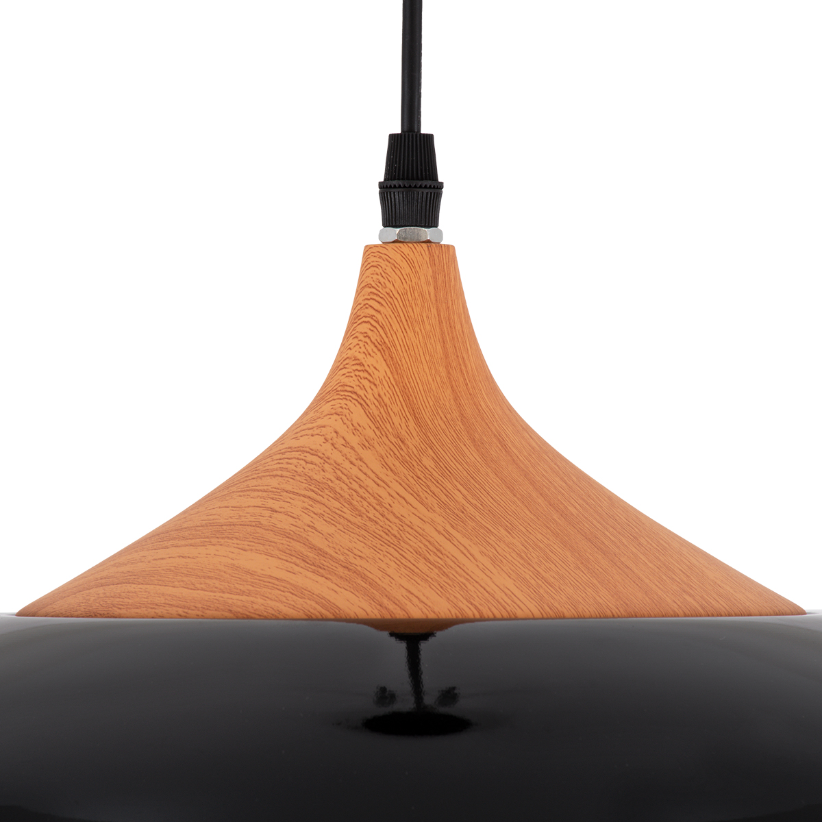 LEDTM® VILI 01261 Μοντέρνο Κρεμαστό Φωτιστικό Οροφής με Ντουί 1 x E27 AC 220-240V IP20 - Μαύρο & Μπεζ - Μ35 x Π35 x Υ27cm - Image 8