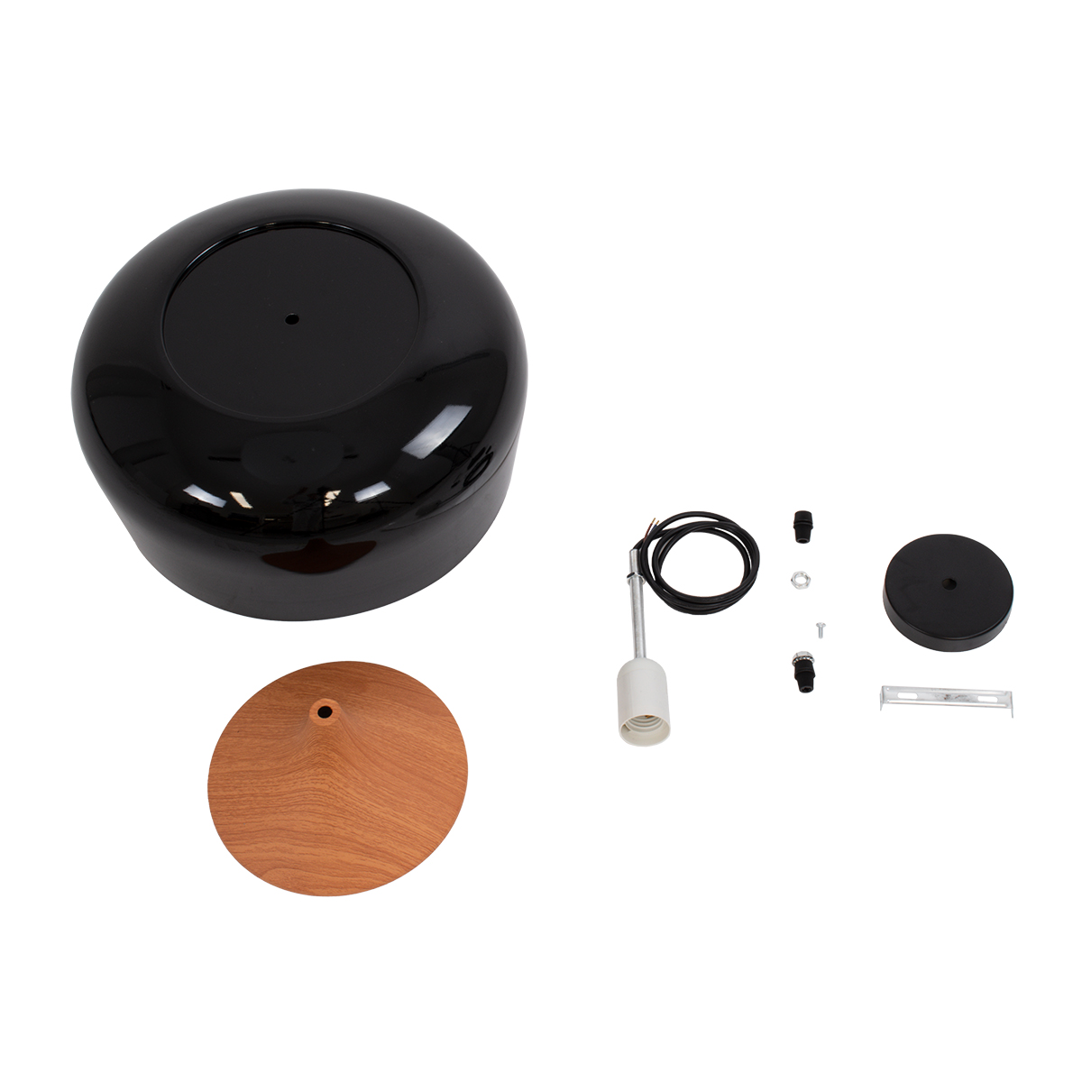 LEDTM® VILI 01261 Μοντέρνο Κρεμαστό Φωτιστικό Οροφής με Ντουί 1 x E27 AC 220-240V IP20 - Μαύρο & Μπεζ - Μ35 x Π35 x Υ27cm - Image 10