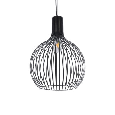 Alternative view of LEDTM® SCANDI 01266 Μοντέρνο Κρεμαστό Φωτιστικό Οροφής με Ντουί 1 x E27 AC 220-240V IP20 - Μαύρο - Μ38 x Π38 x Υ50cm