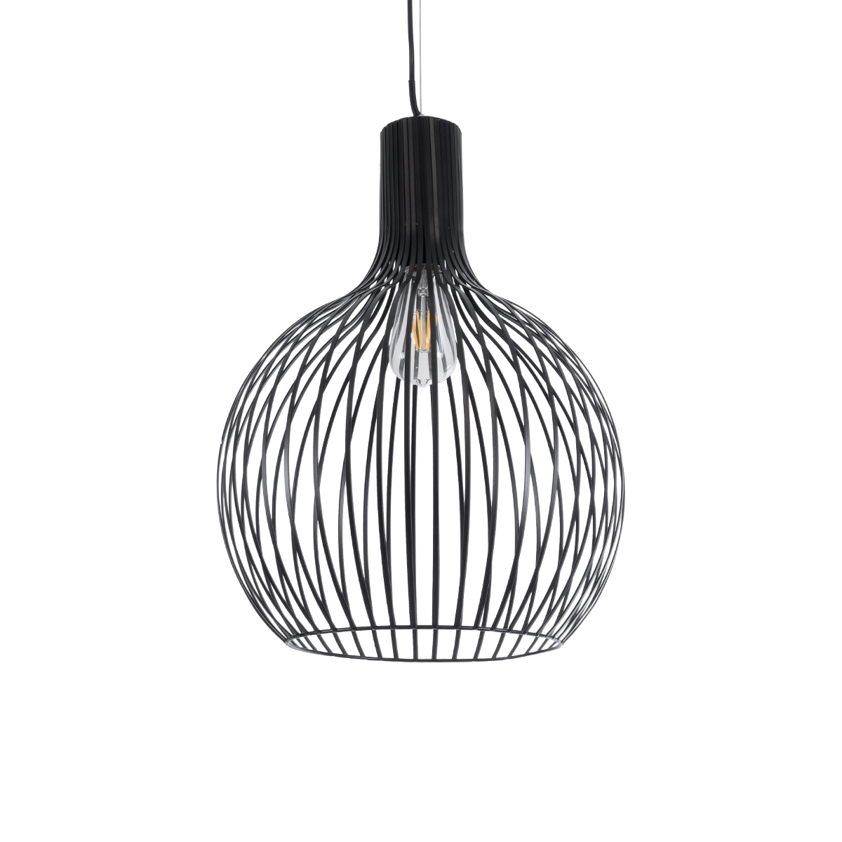 LEDTM® SCANDI 01266 Μοντέρνο Κρεμαστό Φωτιστικό Οροφής με Ντουί 1 x E27 AC 220-240V IP20 - Μαύρο - Μ38 x Π38 x Υ50cm - Image 2