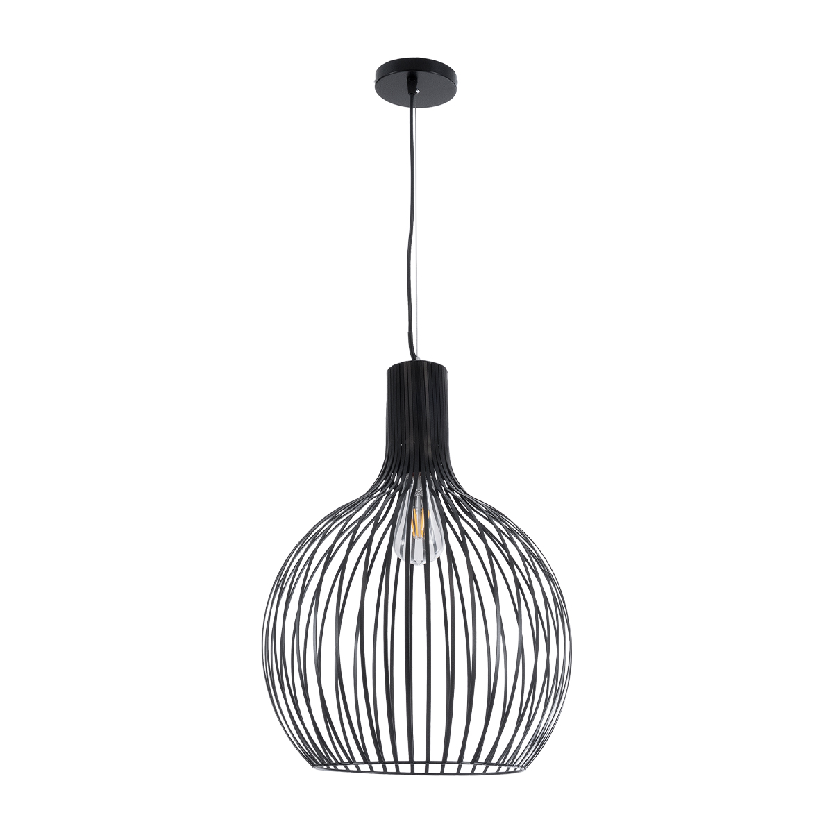 LEDTM® SCANDI 01266 Μοντέρνο Κρεμαστό Φωτιστικό Οροφής με Ντουί 1 x E27 AC 220-240V IP20 - Μαύρο - Μ38 x Π38 x Υ50cm - Image 4