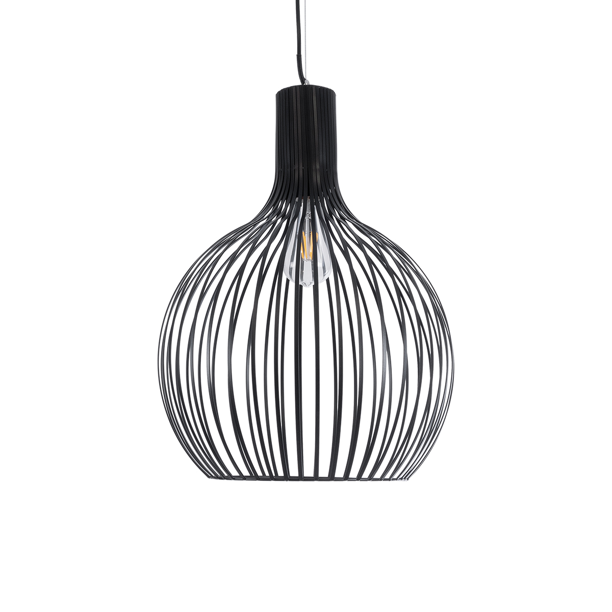 LEDTM® SCANDI 01266 Μοντέρνο Κρεμαστό Φωτιστικό Οροφής με Ντουί 1 x E27 AC 220-240V IP20 - Μαύρο - Μ38 x Π38 x Υ50cm - Image 5