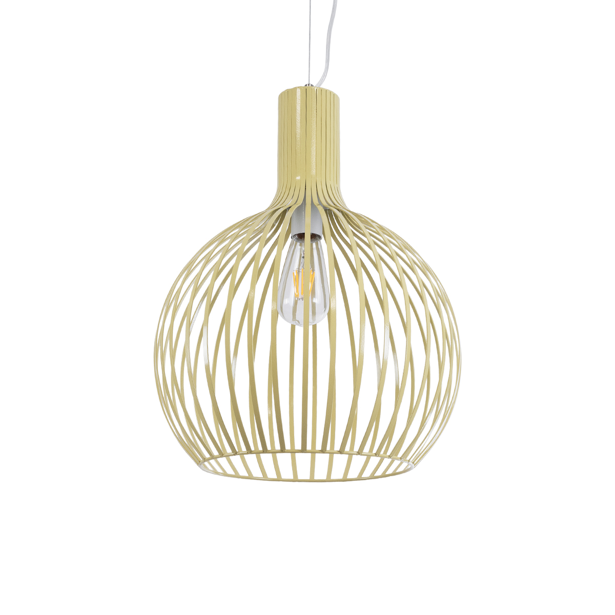 LEDTM® SCANDI 01267 Vintage Κρεμαστό Φωτιστικό Οροφής με Ντουί 1 x E27 AC 220-240V IP20 - Μπεζ - Μ38 x Π38 x Y50cm - Image 2