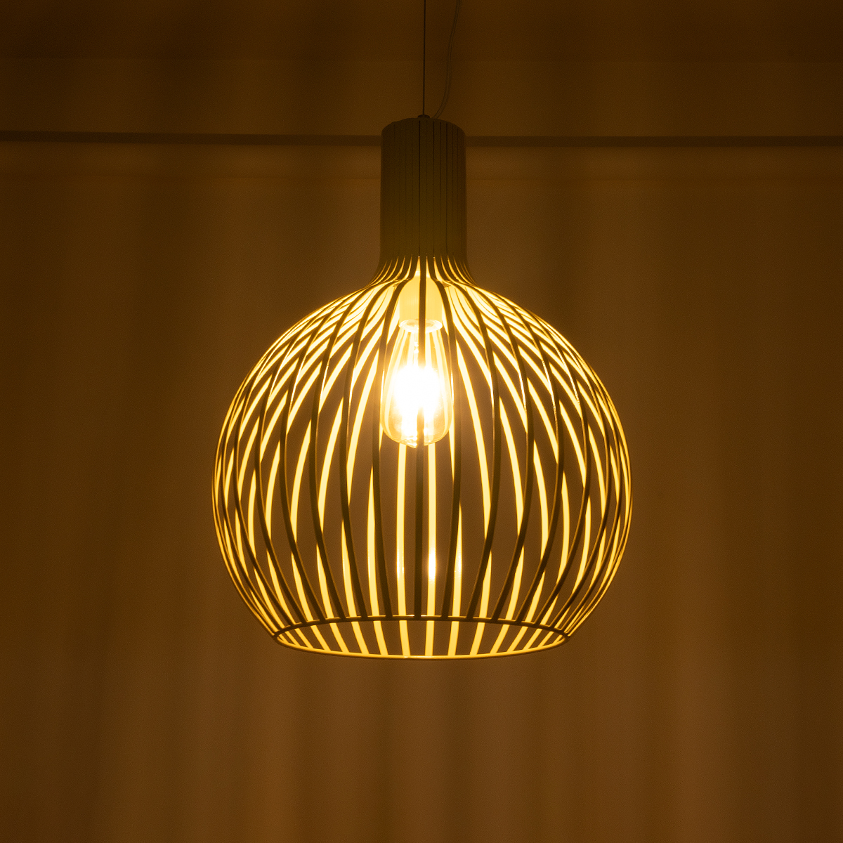 LEDTM® SCANDI 01267 Vintage Κρεμαστό Φωτιστικό Οροφής με Ντουί 1 x E27 AC 220-240V IP20 - Μπεζ - Μ38 x Π38 x Y50cm - Image 3