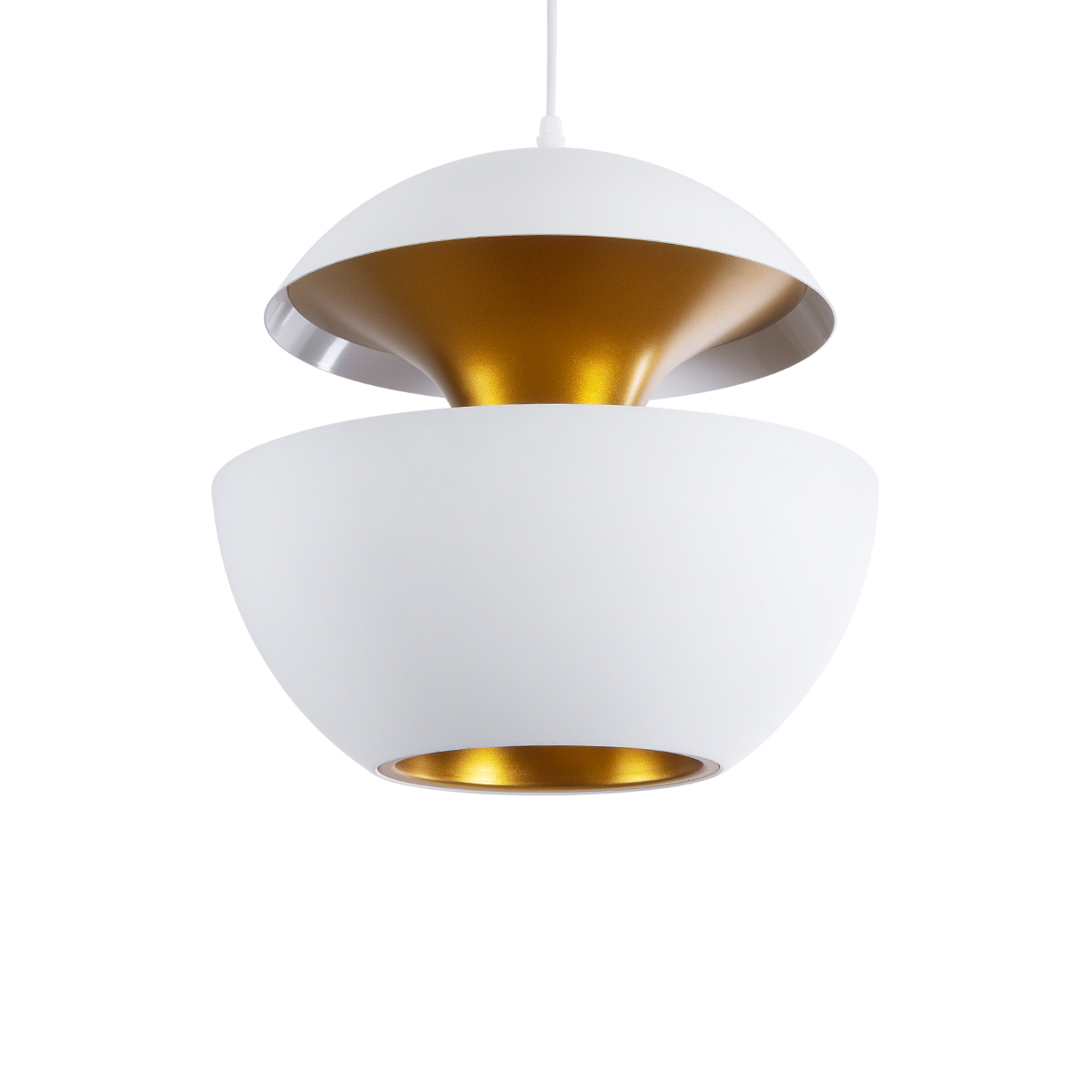 LEDTM® SEVILLE 01268 Μοντέρνο Κρεμαστό Φωτιστικό Οροφής με Ντουί 1 x E27 AC 220-240V IP20 - Λευκό & Χρυσό - Μ35 x Π35 x Υ35cm - Image 2
