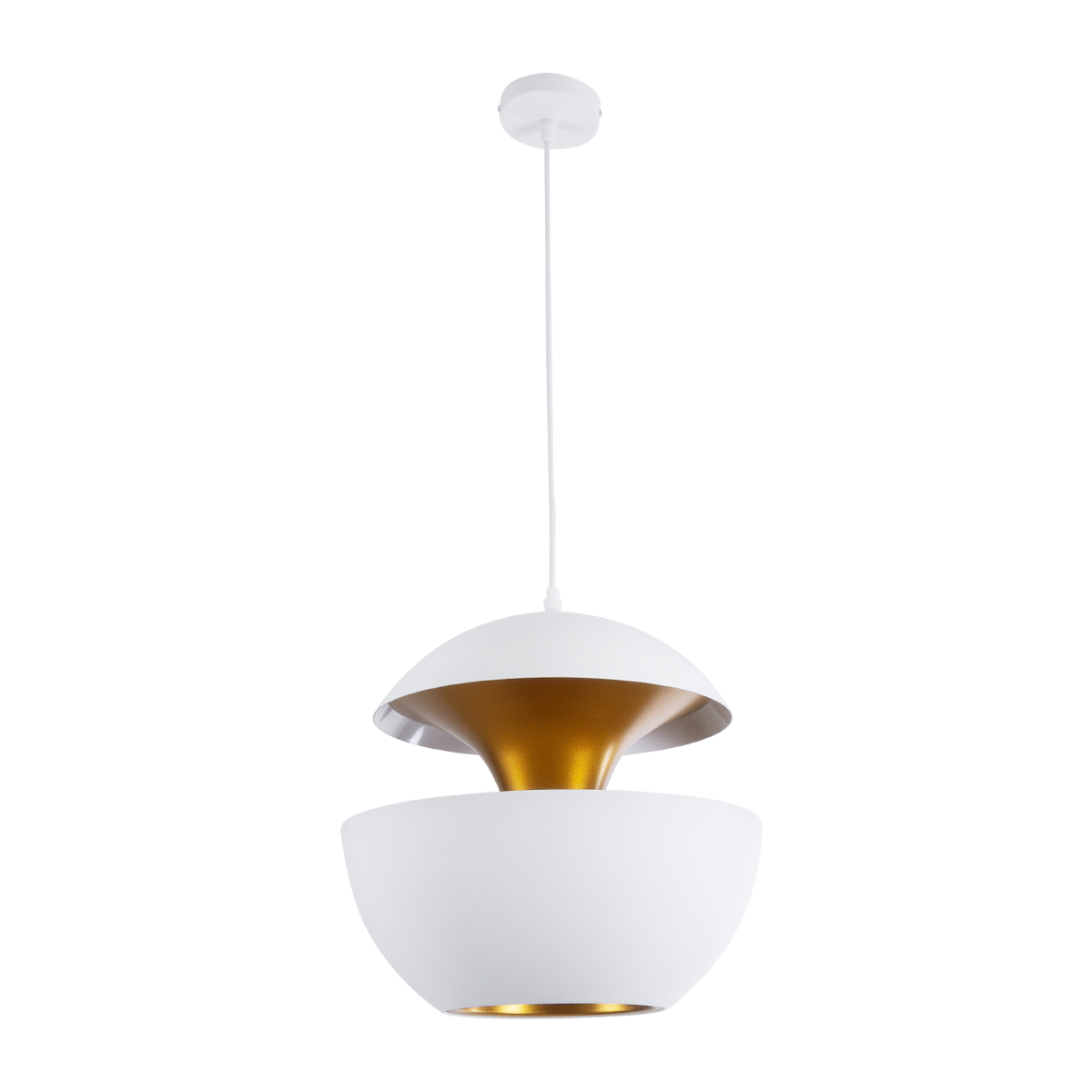 LEDTM® SEVILLE 01268 Μοντέρνο Κρεμαστό Φωτιστικό Οροφής με Ντουί 1 x E27 AC 220-240V IP20 - Λευκό & Χρυσό - Μ35 x Π35 x Υ35cm - Image 4