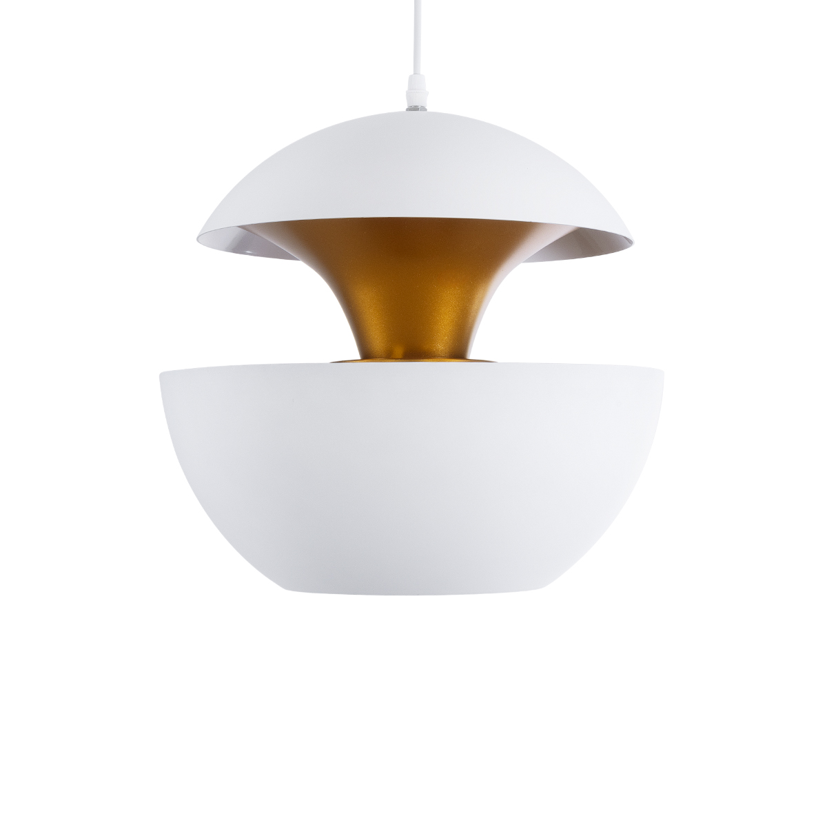 LEDTM® SEVILLE 01268 Μοντέρνο Κρεμαστό Φωτιστικό Οροφής με Ντουί 1 x E27 AC 220-240V IP20 - Λευκό & Χρυσό - Μ35 x Π35 x Υ35cm - Image 5
