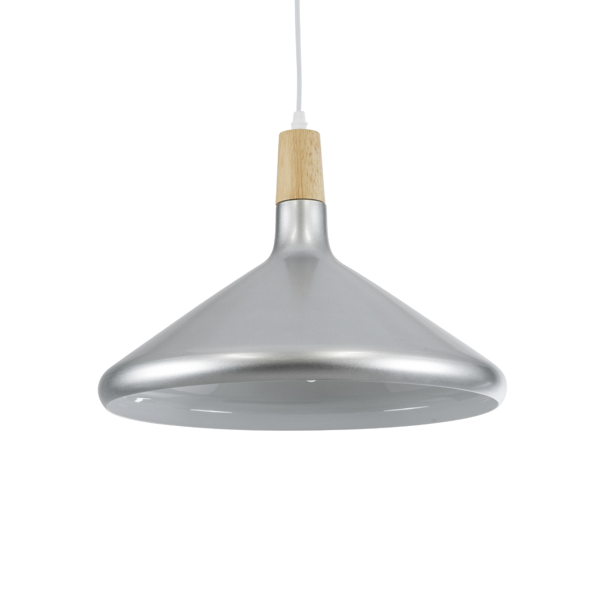 LEDTM® FELICITA 01276 Μοντέρνο Κρεμαστό Φωτιστικό Οροφής με Ντουί 1 x E27 AC 220-240V IP20 - Ασημί & Μπεζ - Μ40 x Π40 x Y30cm - Image 2
