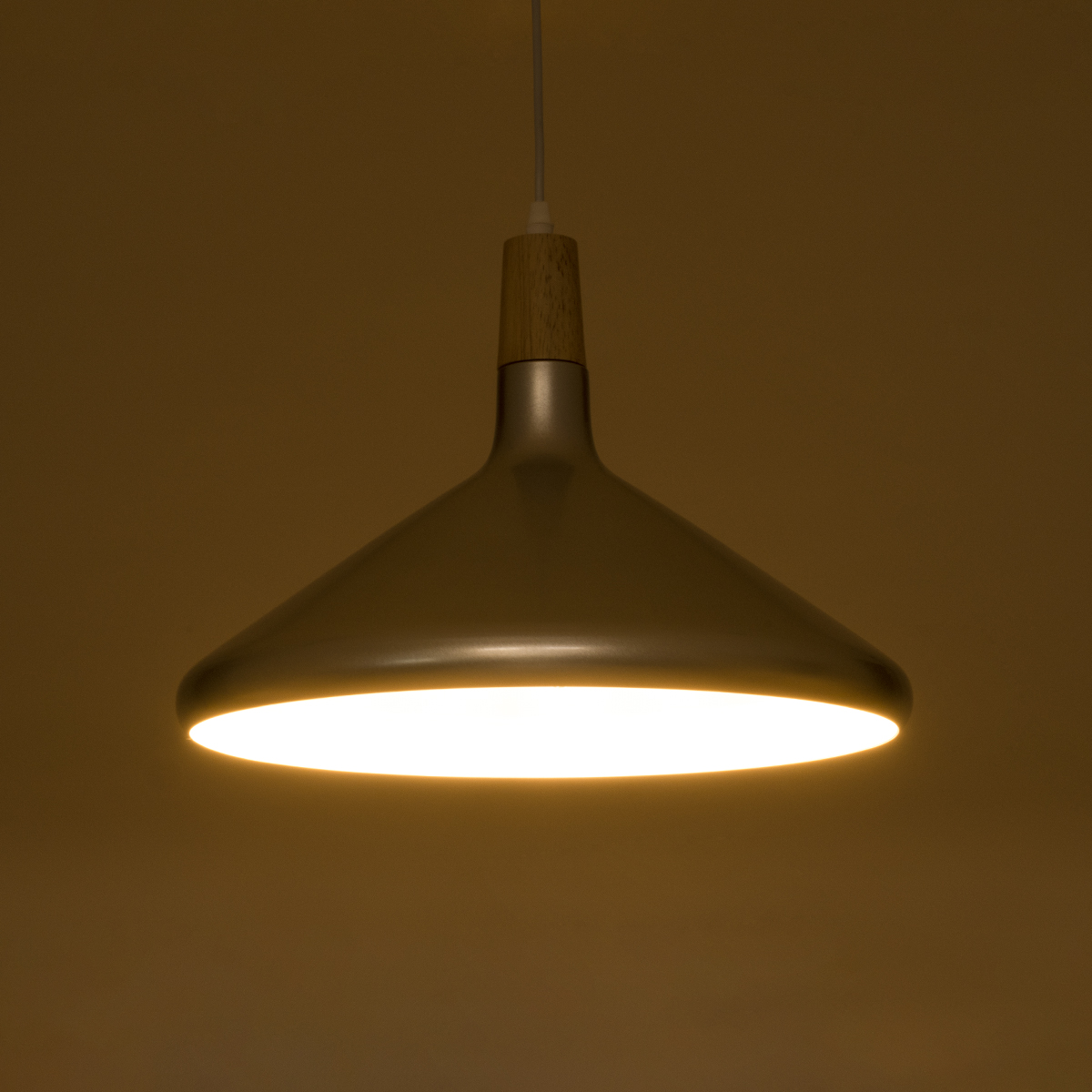 LEDTM® FELICITA 01276 Μοντέρνο Κρεμαστό Φωτιστικό Οροφής με Ντουί 1 x E27 AC 220-240V IP20 - Ασημί & Μπεζ - Μ40 x Π40 x Y30cm - Image 3