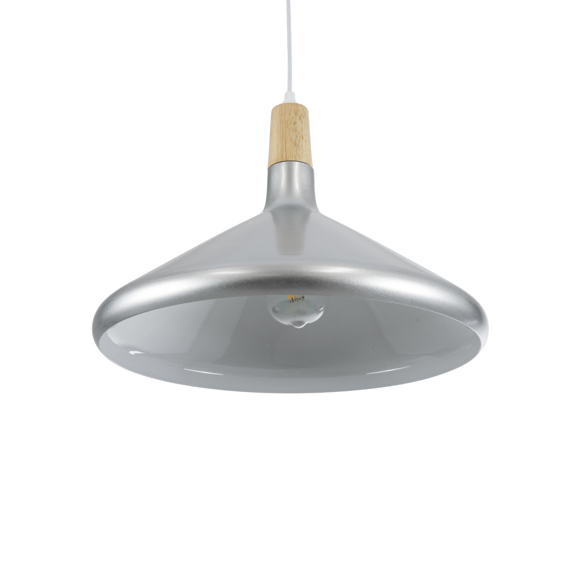 LEDTM® FELICITA 01276 Μοντέρνο Κρεμαστό Φωτιστικό Οροφής με Ντουί 1 x E27 AC 220-240V IP20 - Ασημί & Μπεζ - Μ40 x Π40 x Y30cm - Image 6
