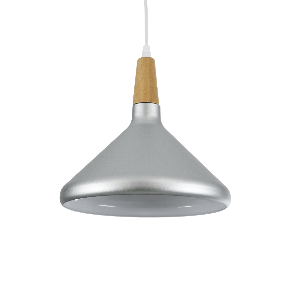LEDTM® FELICITA 01277 Μοντέρνο Κρεμαστό Φωτιστικό Οροφής με Ντουί 1 x E27 AC 220-240V IP20 - Ασημί & Μπεζ - Μ30 x Π30 x Υ25cm - Image 2