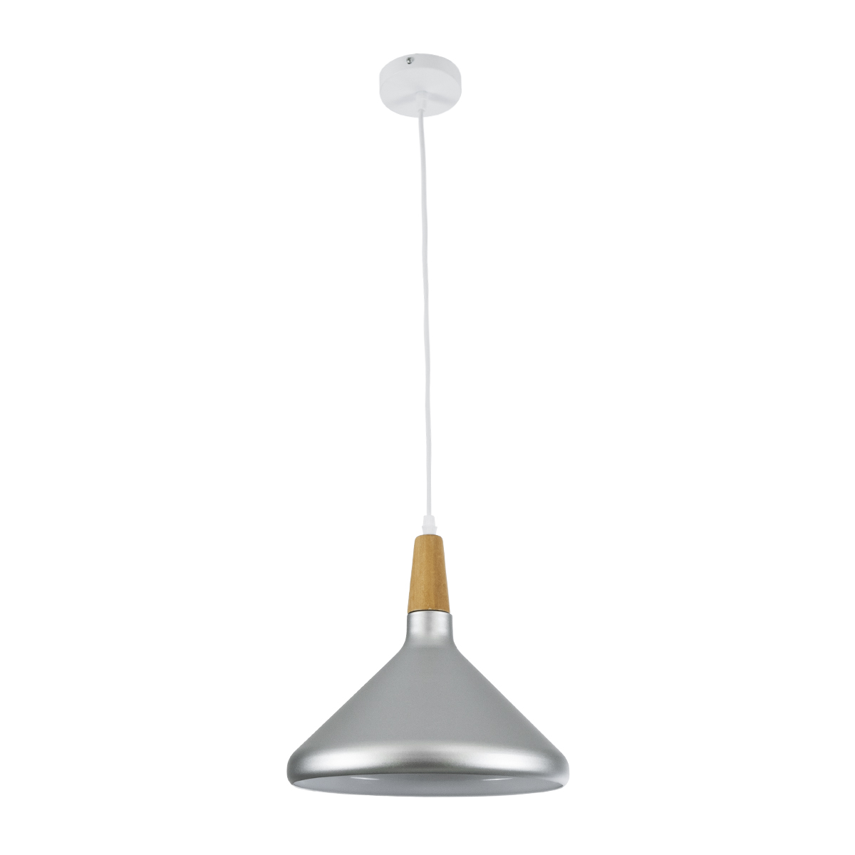 LEDTM® FELICITA 01277 Μοντέρνο Κρεμαστό Φωτιστικό Οροφής με Ντουί 1 x E27 AC 220-240V IP20 - Ασημί & Μπεζ - Μ30 x Π30 x Υ25cm - Image 4