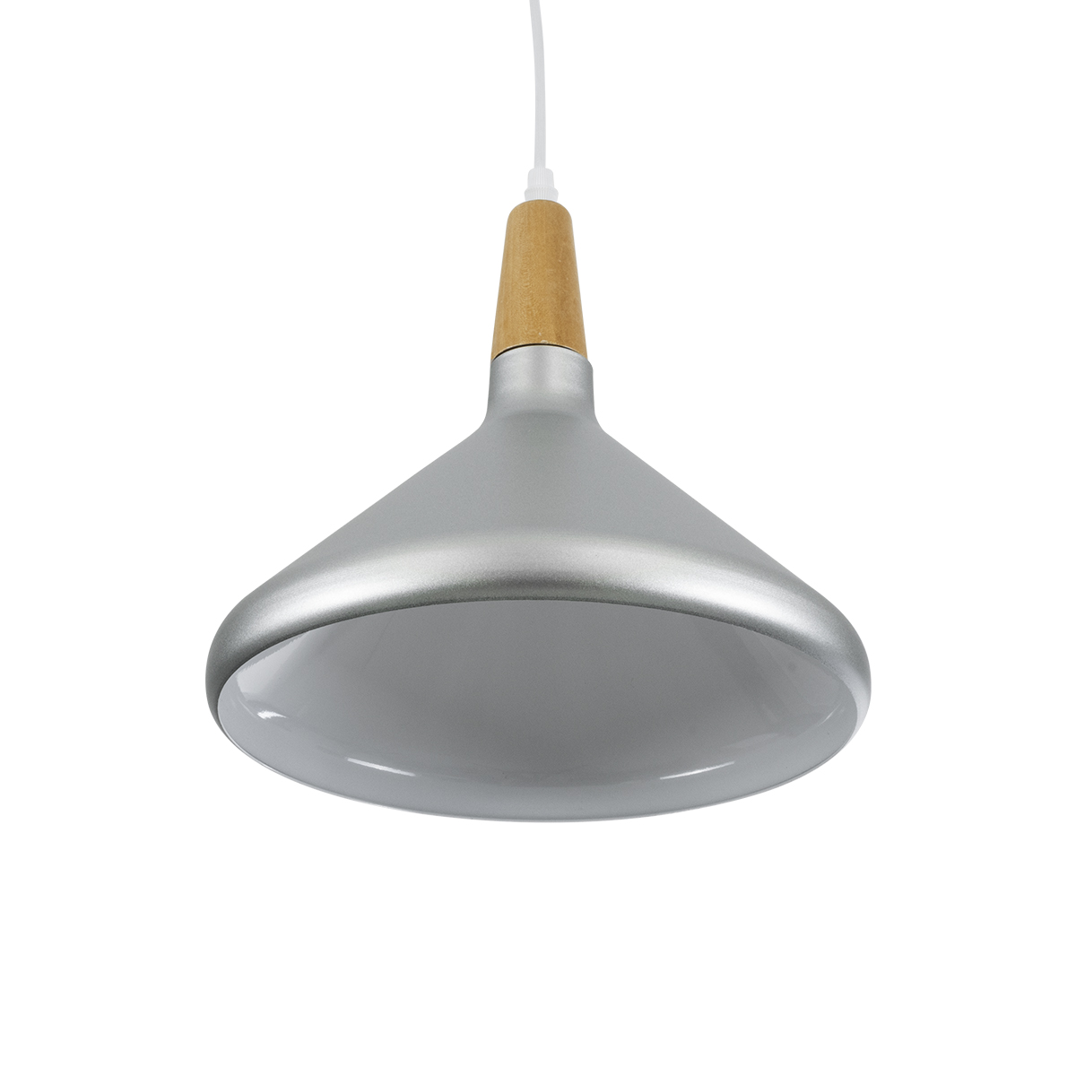 LEDTM® FELICITA 01277 Μοντέρνο Κρεμαστό Φωτιστικό Οροφής με Ντουί 1 x E27 AC 220-240V IP20 - Ασημί & Μπεζ - Μ30 x Π30 x Υ25cm - Image 6