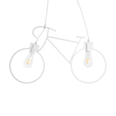 Alternative view of LEDTM® BIKE 01300 Vintage Κρεμαστό Φωτιστικό Οροφής με Ντουί 2 x E27 AC 220-240V IP20 - Λευκό - Μ67 x Π3.5 x Υ41cm