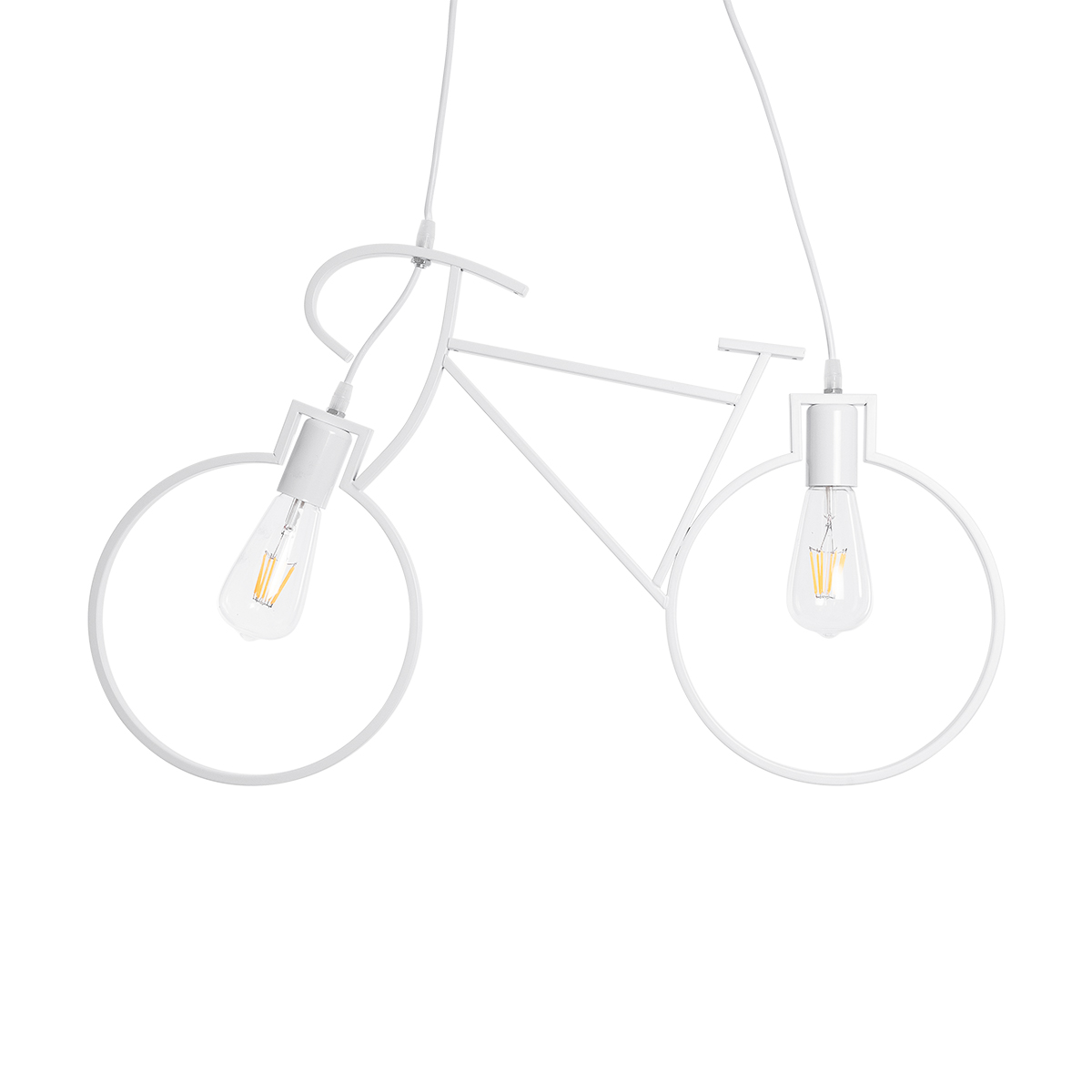 LEDTM® BIKE 01300 Vintage Κρεμαστό Φωτιστικό Οροφής με Ντουί 2 x E27 AC 220-240V IP20 - Λευκό - Μ67 x Π3.5 x Υ41cm - Image 2
