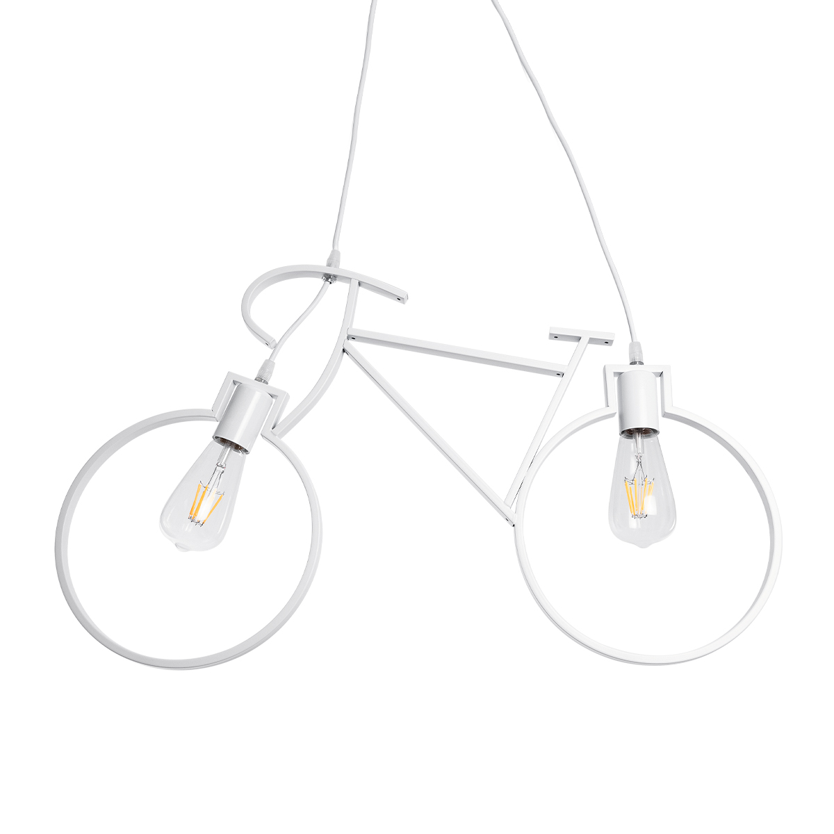 LEDTM® BIKE 01300 Vintage Κρεμαστό Φωτιστικό Οροφής με Ντουί 2 x E27 AC 220-240V IP20 - Λευκό - Μ67 x Π3.5 x Υ41cm - Image 5