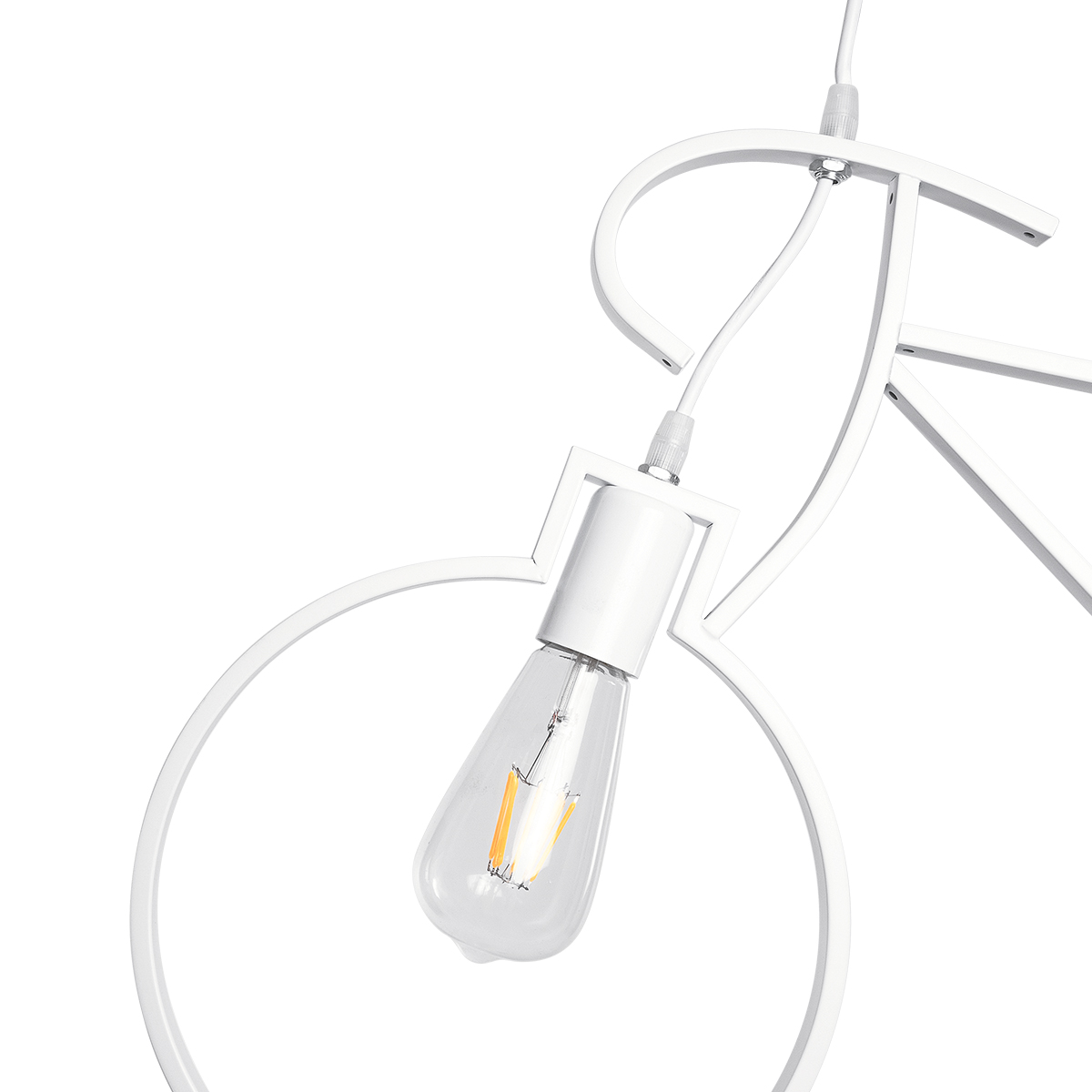 LEDTM® BIKE 01300 Vintage Κρεμαστό Φωτιστικό Οροφής με Ντουί 2 x E27 AC 220-240V IP20 - Λευκό - Μ67 x Π3.5 x Υ41cm - Image 7