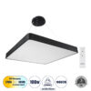 LEDTM® KAMALA 61210-P Μοντέρνο Κρεμαστό Φωτιστικό Οροφής LED 100W 10000lm 120° AC 220-240V IP20 Ρυθμιζόμενο Λευκό CCT με Χειριστήριο από 2700K έως 6000K Dimmable - Lumileds SMD Chip - Μαύρο Ματ - Μ80 x Π80 x Υ8cm - 3 Χρόνια Εγγύηση - Image 2