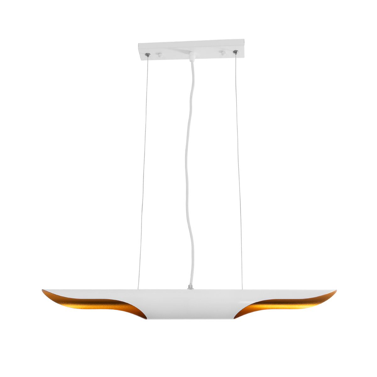 LEDTM® ESTERINA 01305 Μοντέρνο Κρεμαστό Φωτιστικό Οροφής με Ντουί 2 x E27 AC 220-240V IP20 - Λευκό & Χρυσό - Μ60 x Π6 x Υ6cm - Image 4