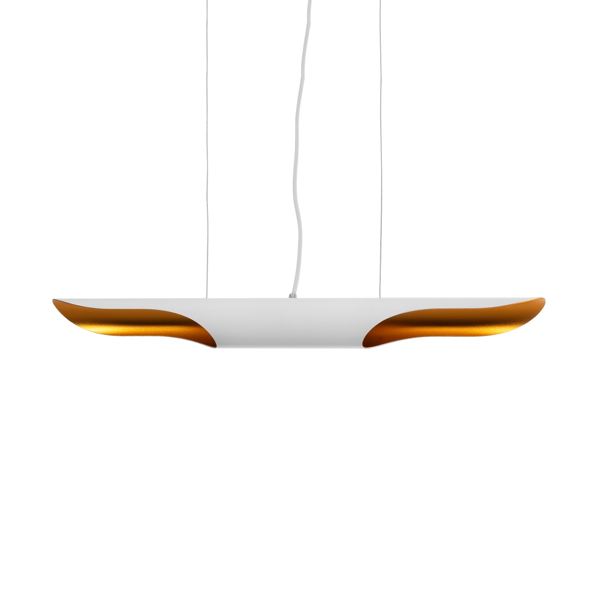 LEDTM® ESTERINA 01305 Μοντέρνο Κρεμαστό Φωτιστικό Οροφής με Ντουί 2 x E27 AC 220-240V IP20 - Λευκό & Χρυσό - Μ60 x Π6 x Υ6cm - Image 6