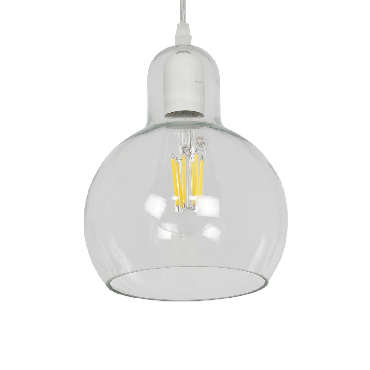 LEDTM® LUCREZIA 01314 Μοντέρνο Κρεμαστό Φωτιστικό Οροφής με Ντουί 1 x E27 AC 220-240V IP20 - Διάφανο - Μ18 x Π18 x Υ23cm - Image 2