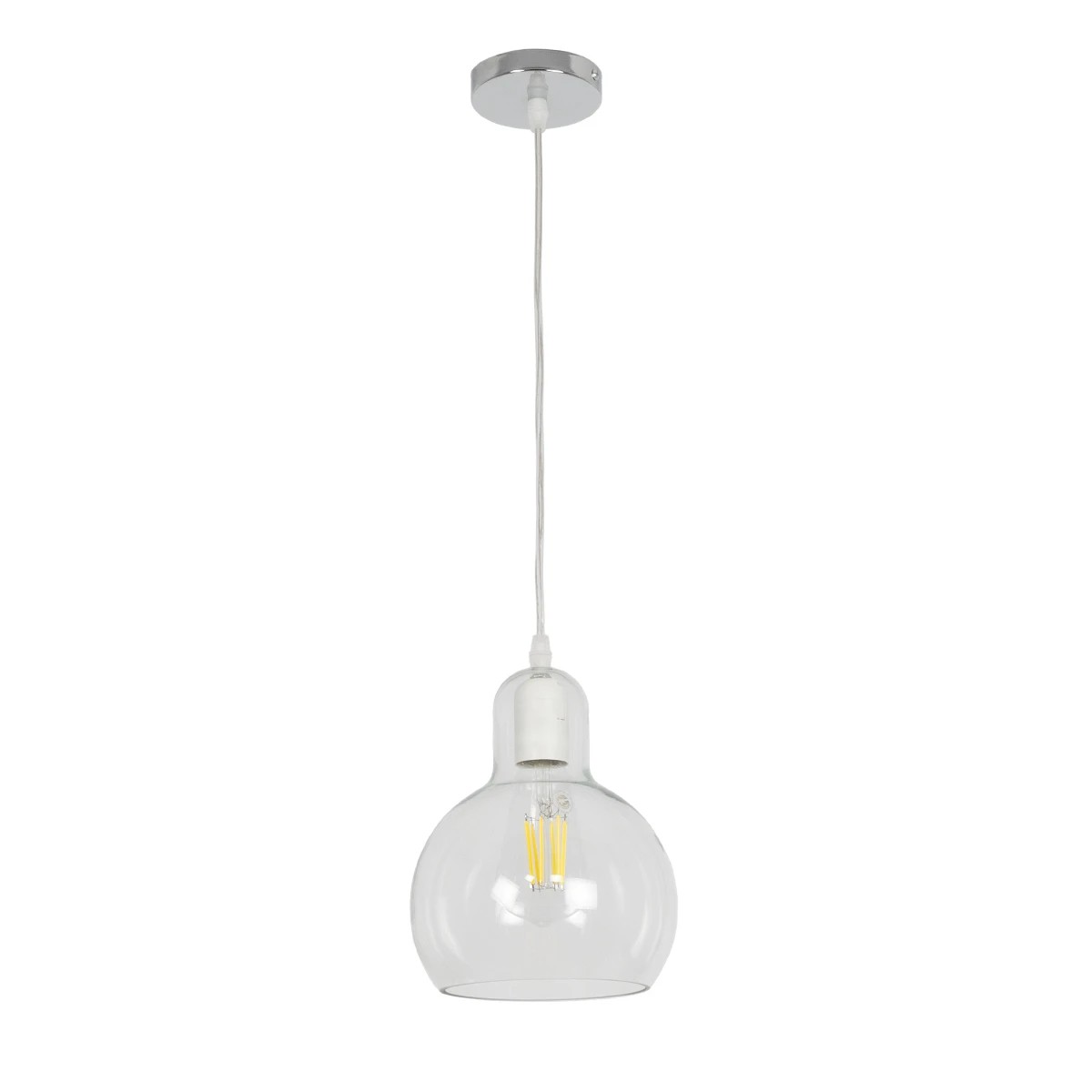 LEDTM® LUCREZIA 01314 Μοντέρνο Κρεμαστό Φωτιστικό Οροφής με Ντουί 1 x E27 AC 220-240V IP20 - Διάφανο - Μ18 x Π18 x Υ23cm - Image 4