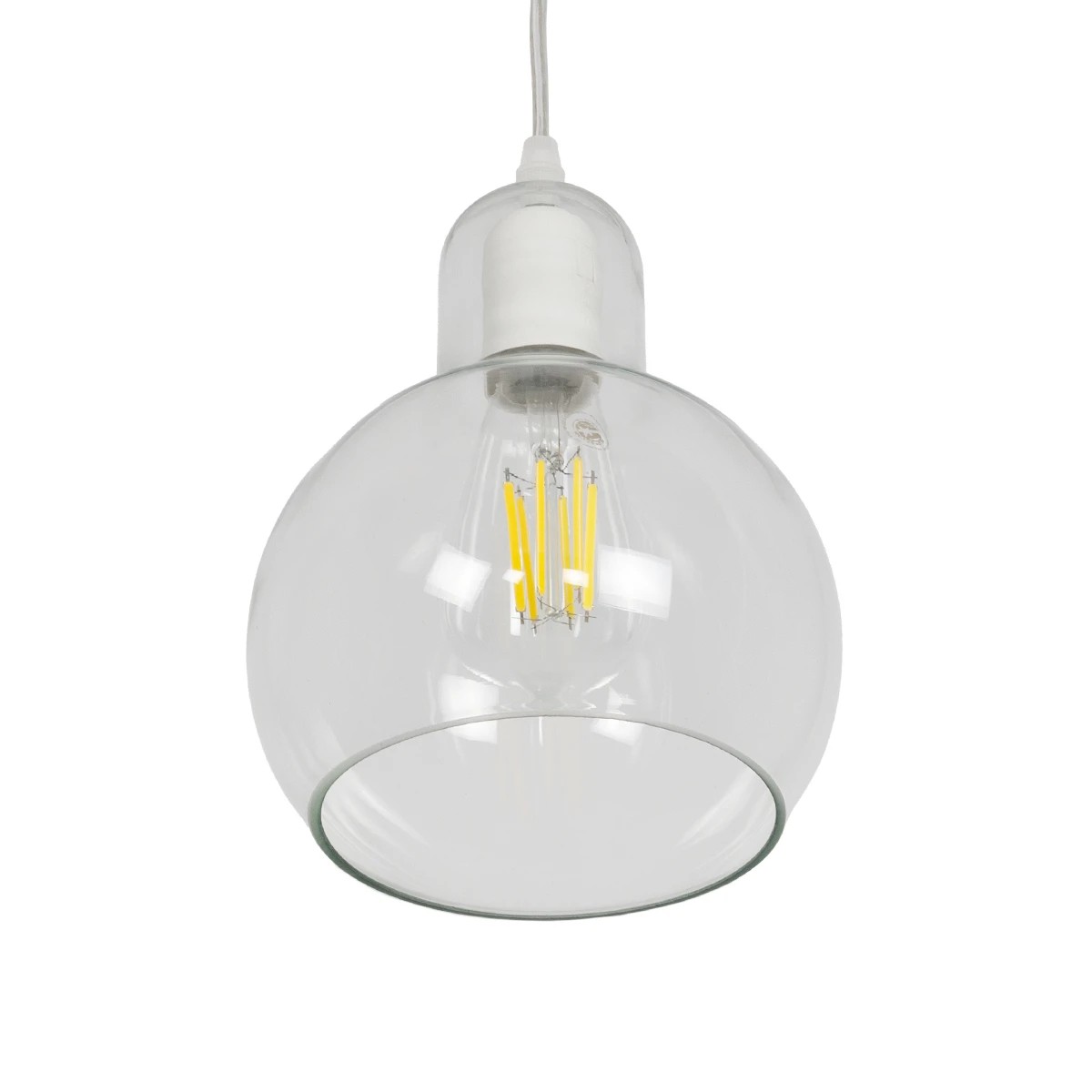 LEDTM® LUCREZIA 01314 Μοντέρνο Κρεμαστό Φωτιστικό Οροφής με Ντουί 1 x E27 AC 220-240V IP20 - Διάφανο - Μ18 x Π18 x Υ23cm - Image 6