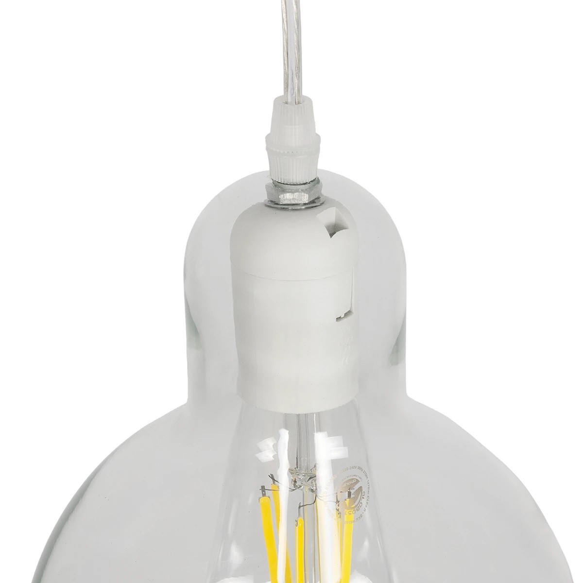 LEDTM® LUCREZIA 01314 Μοντέρνο Κρεμαστό Φωτιστικό Οροφής με Ντουί 1 x E27 AC 220-240V IP20 - Διάφανο - Μ18 x Π18 x Υ23cm - Image 8