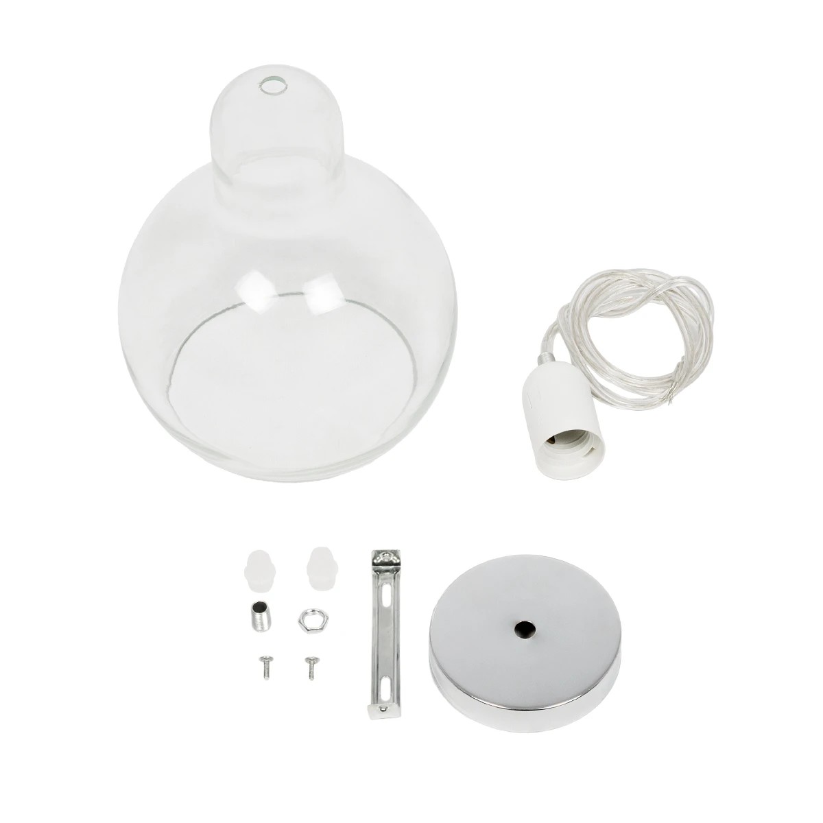 LEDTM® LUCREZIA 01314 Μοντέρνο Κρεμαστό Φωτιστικό Οροφής με Ντουί 1 x E27 AC 220-240V IP20 - Διάφανο - Μ18 x Π18 x Υ23cm - Image 11