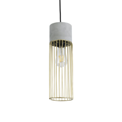 Alternative view of LEDTM® DURANT 01322 Μοντέρνο Κρεμαστό Φωτιστικό Οροφής με Ντουί 1 x E27 AC 220-240V IP20 - Γκρι & Χρυσό - Μ12 x Π12 x Υ40cm