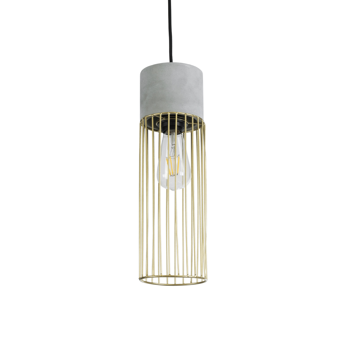LEDTM® DURANT 01322 Μοντέρνο Κρεμαστό Φωτιστικό Οροφής με Ντουί 1 x E27 AC 220-240V IP20 - Γκρι & Χρυσό - Μ12 x Π12 x Υ40cm - Image 2
