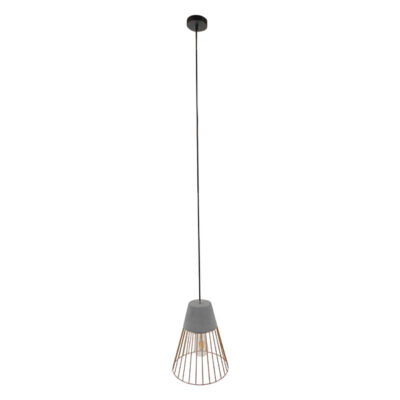 Alternative view of LEDTM® DURANT 01323 Μοντέρνο Κρεμαστό Φωτιστικό Οροφής με Ντουί 1 x E27 AC 220-240V IP20 - Γκρι & Χρυσό - Μ25 x Π25 x Υ31cm