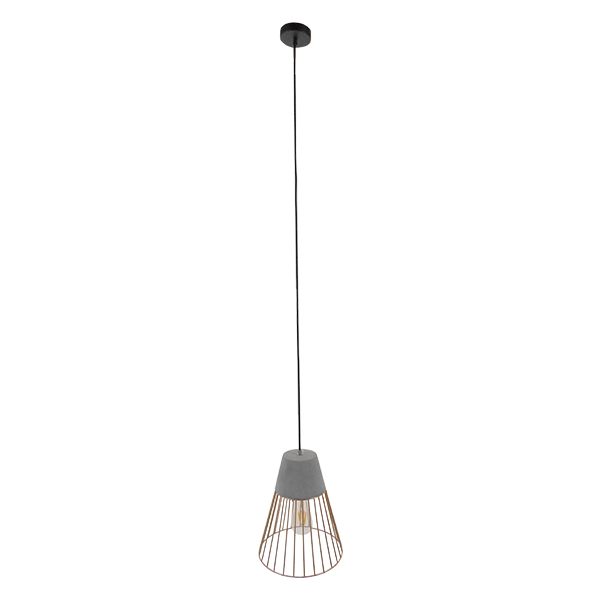 LEDTM® DURANT 01323 Μοντέρνο Κρεμαστό Φωτιστικό Οροφής με Ντουί 1 x E27 AC 220-240V IP20 - Γκρι & Χρυσό - Μ25 x Π25 x Υ31cm - Image 2