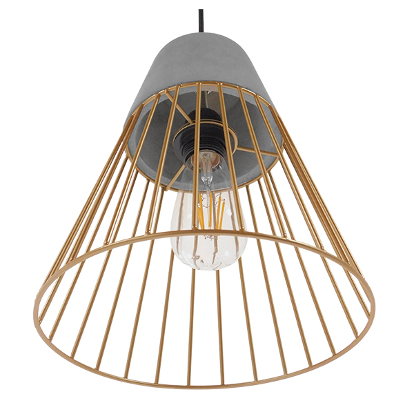 LEDTM® DURANT 01323 Μοντέρνο Κρεμαστό Φωτιστικό Οροφής με Ντουί 1 x E27 AC 220-240V IP20 - Γκρι & Χρυσό - Μ25 x Π25 x Υ31cm - Image 7