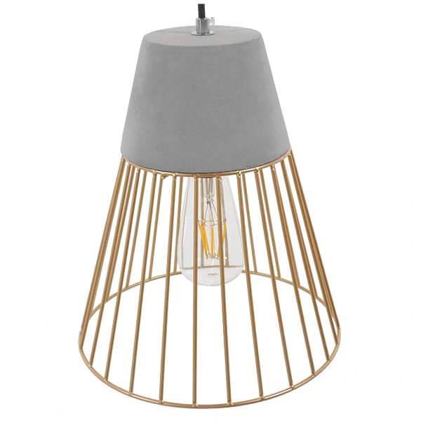 LEDTM® DURANT 01323 Μοντέρνο Κρεμαστό Φωτιστικό Οροφής με Ντουί 1 x E27 AC 220-240V IP20 - Γκρι & Χρυσό - Μ25 x Π25 x Υ31cm - Image 4