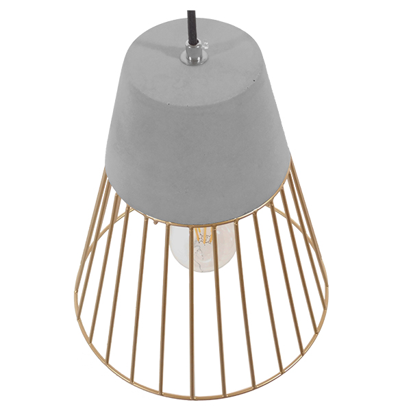 LEDTM® DURANT 01323 Μοντέρνο Κρεμαστό Φωτιστικό Οροφής με Ντουί 1 x E27 AC 220-240V IP20 - Γκρι & Χρυσό - Μ25 x Π25 x Υ31cm - Image 5