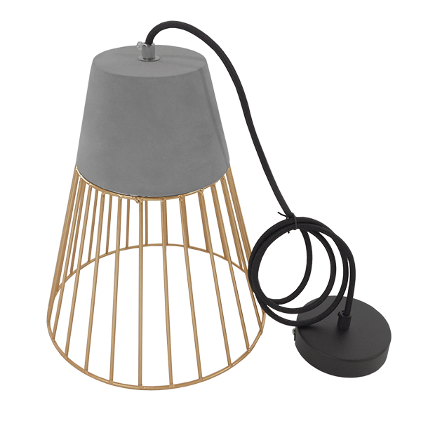 LEDTM® DURANT 01323 Μοντέρνο Κρεμαστό Φωτιστικό Οροφής με Ντουί 1 x E27 AC 220-240V IP20 - Γκρι & Χρυσό - Μ25 x Π25 x Υ31cm - Image 11