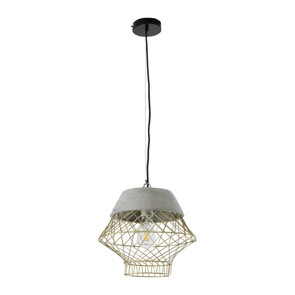 LEDTM® DURANT 01324 Μοντέρνο Κρεμαστό Φωτιστικό Οροφής με Ντουί 1 x E27 AC 220-240V IP20 - Γκρι & Χρυσό - Μ35 x Π35 x Υ35cm - Image 3