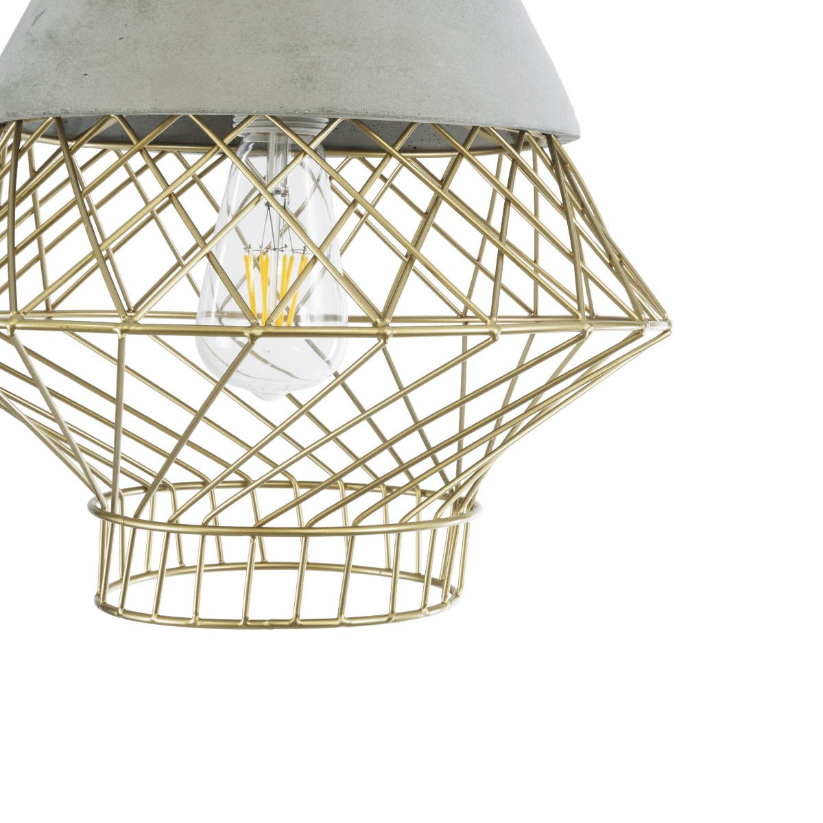 LEDTM® DURANT 01324 Μοντέρνο Κρεμαστό Φωτιστικό Οροφής με Ντουί 1 x E27 AC 220-240V IP20 - Γκρι & Χρυσό - Μ35 x Π35 x Υ35cm - Image 7