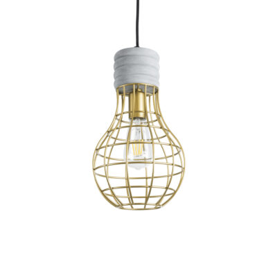 Alternative view of LEDTM® DURANT 01325 Μοντέρνο Κρεμαστό Φωτιστικό Οροφής με Ντουί 1 x E27 AC 220-240V IP20 - Γκρι & Χρυσό - Μ20 x Π20 x Υ35cm