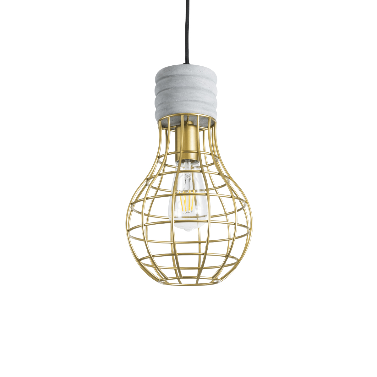 LEDTM® DURANT 01325 Μοντέρνο Κρεμαστό Φωτιστικό Οροφής με Ντουί 1 x E27 AC 220-240V IP20 - Γκρι & Χρυσό - Μ20 x Π20 x Υ35cm - Image 2