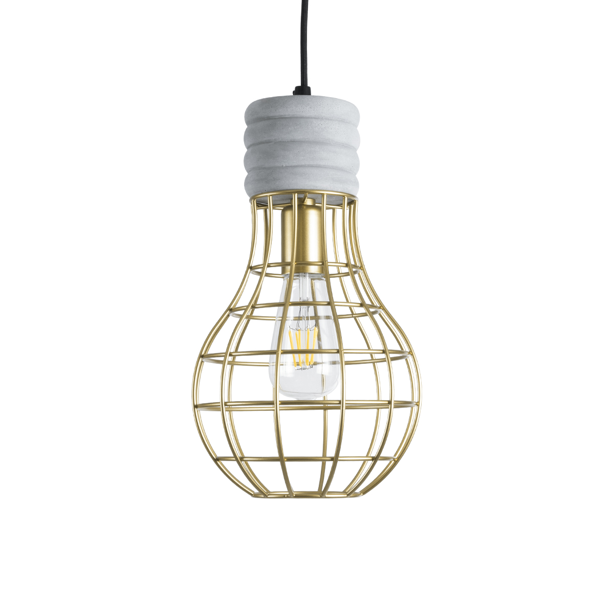 LEDTM® DURANT 01325 Μοντέρνο Κρεμαστό Φωτιστικό Οροφής με Ντουί 1 x E27 AC 220-240V IP20 - Γκρι & Χρυσό - Μ20 x Π20 x Υ35cm - Image 5