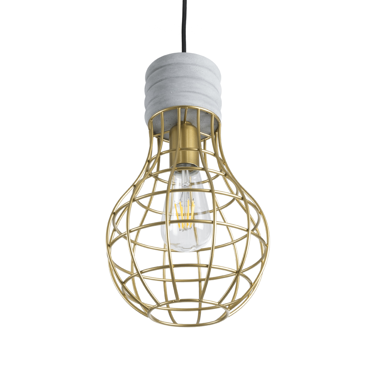 LEDTM® DURANT 01325 Μοντέρνο Κρεμαστό Φωτιστικό Οροφής με Ντουί 1 x E27 AC 220-240V IP20 - Γκρι & Χρυσό - Μ20 x Π20 x Υ35cm - Image 6