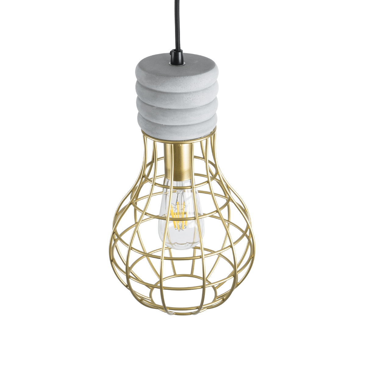 LEDTM® DURANT 01325 Μοντέρνο Κρεμαστό Φωτιστικό Οροφής με Ντουί 1 x E27 AC 220-240V IP20 - Γκρι & Χρυσό - Μ20 x Π20 x Υ35cm - Image 7