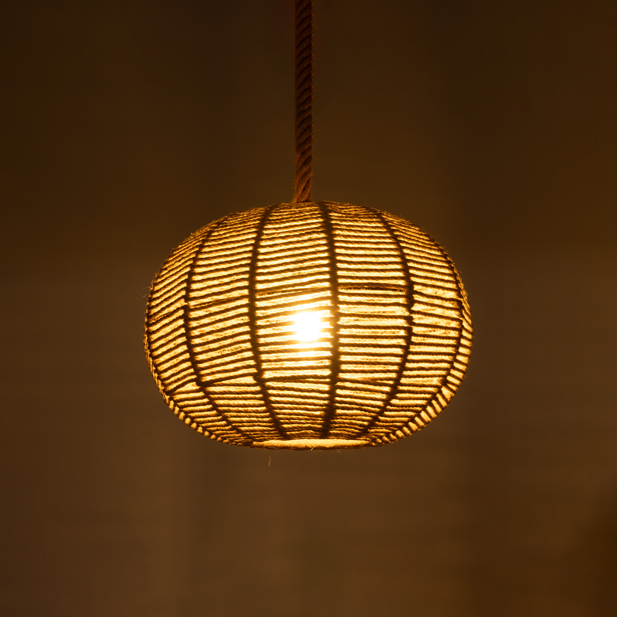 LEDTM® MANDALA 01331 Vintage Κρεμαστό Φωτιστικό Οροφής με Ντουί 1 x E27 AC 220-240V IP20 - Μπεζ - Μ40 x Π40 x Υ33cm - Image 4