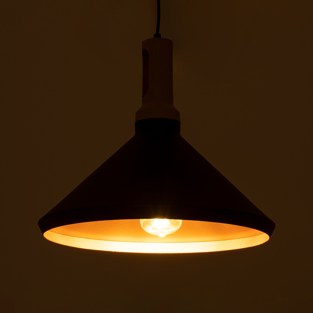 LEDTM® CALYPSO 01334-A Μοντέρνο Κρεμαστό Φωτιστικό Οροφής με Ντουί 1 x E27 AC 220-240V IP20 - Μαύρο & Μπρούτζινο - Μ36 x Π36 x Υ30cm - Image 3